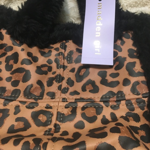 Madden girl faux fur leopard print tote - Picture 2 of 8